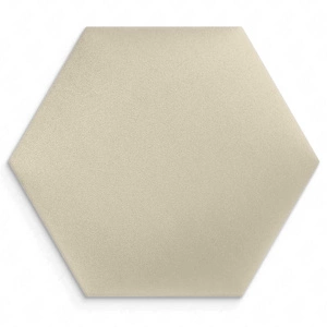 Gepolstertes Paneel Hexagon 40x35 cm cremefarbenes stilvolles Wandpaneel Veloursstoff modische Dekoration jedes Interieurs