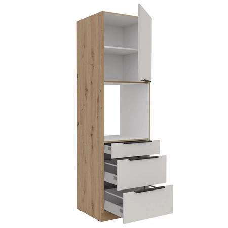 Soela 60 DPS-210 3S 1F Küchenschrank mit Schubladen für Backofeneinbau feuchtigkeitsbeständige Metallgriffe