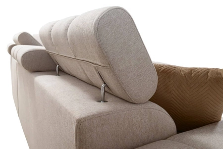 Ecksofa mit Schlaffunktion Bolmso grau rechtsseitiges Ecksofa mit zwei Bettkästen praktische Schublade in der Seite des Möbels