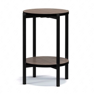 Runder Couchtisch 44 cm Sampi Kapitäne Deck mit zusätzlichen Regal Licht Design Metallbasis reizvolle Dekoration von jedem Interieur