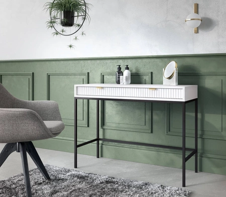 Konsolentisch Lovro Weiß mit Schubladen Stilvolles und funktionales Möbelstück für Flur Wohnzimmer oder Büro