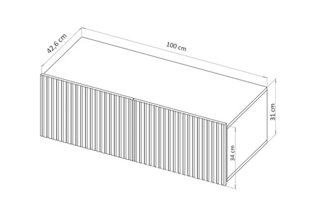 RTV Schrank Colder 100 cm weiß mit Möglichkeit der Aufhängung stilvolle geriffelte Front elegante Form der Möbel im modernen Stil