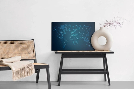 Leinwandbild Weltkarte 100x70 cm zeitlose Dekoration jedes Interieurs Bild in leuchtenden Farben hochwertige Verarbeitung