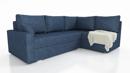 Ecksofa mit Schlaffunktion Nofi blau rechts modernes Design ein schlichter und stilvoller Korpus, der in jede Einrichtung passt