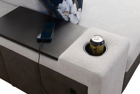 Ecksofa mit Schlaffunktion Flavio schwarz rechts Komfort elegantes Ecksofa mit einer seitlich zu öffnenden Verlängerungsstange