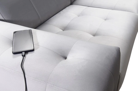 Ecksofa mit Schlaffunktion Hampton III burgundy links komfortables Ecksofa aus glattem und weichem Samtstoff