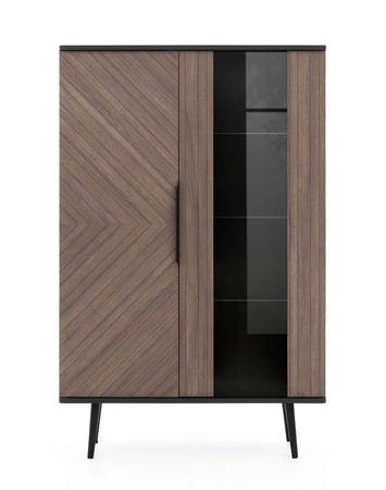 Tullio Möbelset schwarz graphit / Kapitänsdeck elegante Wohnwand mit interessanten Designkantengriffen