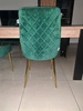 Mia gepolsterter Stuhl 48x57 cm grün moderner und funktioneller Metallstuhl mit goldenen Beinen