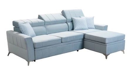 Ecksofa mit Schlaffunktion Rava braun rechts Samt komfortables und funktionelles Ecksofa mit verstellbaren Kopfstützen