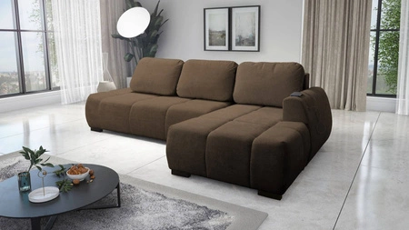 Ecksofa mit Schlaffunktion Gentle brown rechte Seite stilvolles Design Ecksofa-Bett, das sich durch seine abgerundete Form auszeichnet