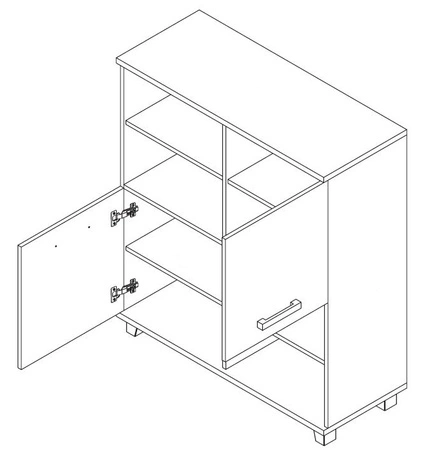 Maximus 100 cm Kommode Eiche catania modernes Möbeldesign Kommode mit speziellem ABS-Furnier umrandet