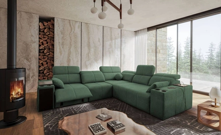 Ecksofa mit Schlaffunktion Tesalia III Lux mint links komfortables Ecksofa mit ausziehbarer Fußstütze Schiebefunktion der Rückenlehne