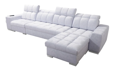 Ecksofa mit Schlaffunktion Luigi XII beige rechte Seite stilvolles Ecksofa für Wohnzimmer in minimalistischer und eleganter Ausführung