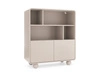 Bücherregal Bion 108 cm beige modernes Design gedeckte Farben Designer runde Form stilvolle kugelförmige Beine