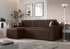 Ecksofa mit Schlaffunktion Brandon Bis braun linksseitig dreidimensionaler Stoff mit ausdrucksstarkem Streifen-Bettkasten