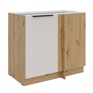 Aufsatz-Eckschrank Soela 105 ND 1F BB rechts Metallkantengriff feuchtigkeits- und beschädigungsbeständig