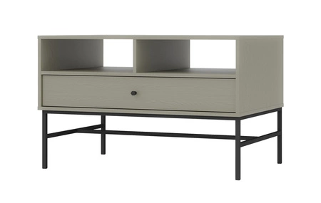 Kioto III Eukalyptus-Wohnzimmermöbel-Set stilvolles Design elegante Möbel in gedeckten Farben mit einem schwarzen Rahmen