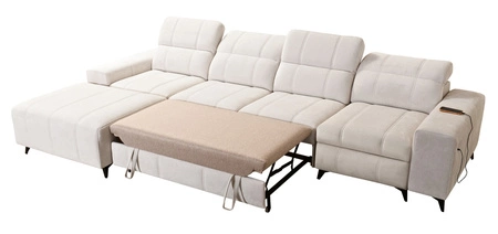 Ecksofa mit Schlaffunktion Penejos XII Lux blau linke Stilvolles Ecksofa mit bequemer ausziehbarer Fußstütze