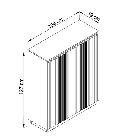 Imperial 104 cm hohe Kommode weiß elegante stilvolle Kommode mit einzigartigem Charakter mit gefrästen Fronten und Goldgriffen
