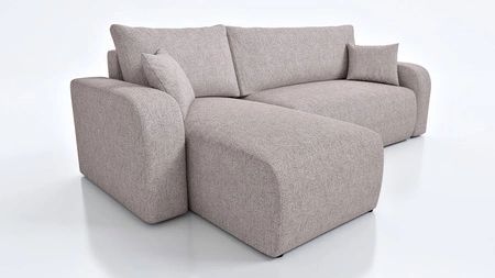 Ecksofa mit Schlaffunktion Fiesta beige universal in Einstellung Ecksofa für Wohnzimmer strapazierfähiger Webstoff Bettzeug Container
