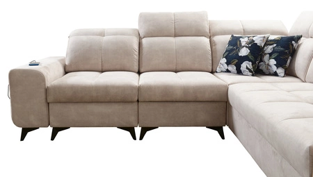 Buffalo III Ecksofa mit Schlaffunktion graue Esche links komfortables Ecksofa mit ästhetisch ansprechender Verarbeitung mit Bettzeugcontainern