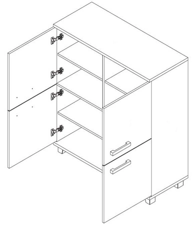 Kommode Maximus 100 cm Eiche sonoma helles modernes Design Möbel Kante mit speziellen ABS-Furnier getrimmt
