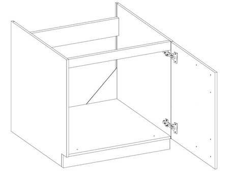Unterschrank Lento 80 ZL 2F BB, dampf-, hitze- und spritzwasserbeständiger Küchenschrank