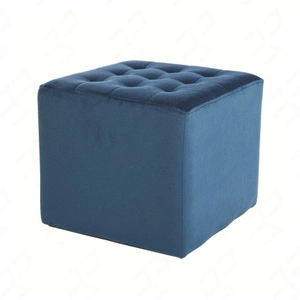 Lori Pouffe 39 cm türkis idealer Fußhocker schmutz- und kratzfest Sitzpouffe mit bequemer Sitzfläche zart gesteppt