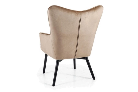 Carmen Sessel beige resistent gegen Flecken und Kratzer bequem beim Entspannen Holzbeine