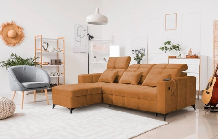 Ecksofa mit Schlaffunktion Laredo honey left komfortables und stilvolles Ecksofa mit Bettzeugcontainer