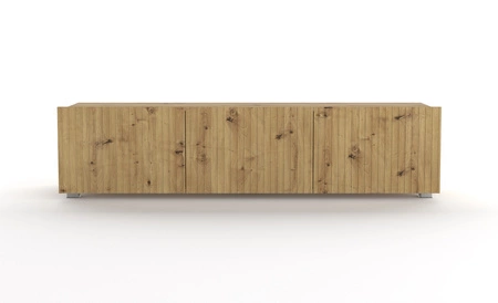 RTV Schrank Colder 150 cm Eiche Handwerker mit der Möglichkeit der Aussetzung stilvolle geriffelte Front elegante Form der Möbel in einem modernen Stil