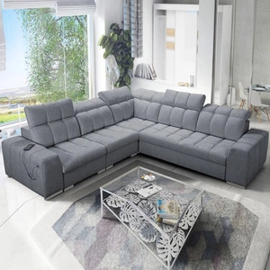 Ecksofa mit Schlaffunktion Luigi III grau links bequemes Ecksofa für das Wohnzimmer perfekt für die tägliche Entspannung