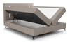 Boxspringbett Norco 160x200 dunkelbeige stilvolles Bett mit Staukasten Beleuchtung im Kopfteil fügt eine einzigartige Note