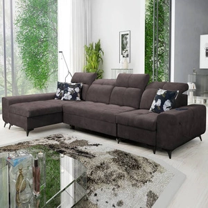 Ecksofa mit Schlaffunktion Buffalo XII braun linksseitig stilvolles und funktionelles Ecksofa mit Bettzeugcontainer