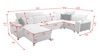 Kelly IV Ecksofa mit Schlaffunktion blau links Samt bequemes Ecksofa verstellbare Kopfstützen seitlich mit Lamellen eingefasst