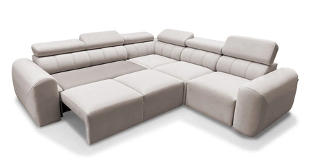 Ecksofa mit Schlaffunktion Cantare III elfenbeinfarben rechte Ecke komfortables und stilvolles Ecksofa für das Wohnzimmer zwei Container für Bettzeug