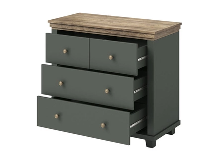 Evora 90 cm Kommode Flasche grün / Eiche lefkas ideal für moderne klassische und skandinavische Innenräume