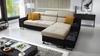 Ecksofa mit Schlaffunktion Alcamo beige/schwarz rechts elegantes und stilvolles Ecksofa mit einer ausziehbaren praktischen Schublade an der Seite des Möbels