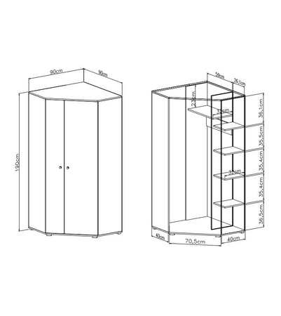 Epsilon weiß / Beton Möbel-Set ideal für ein Jugend- oder Kinderzimmer in einem trendigen Stil