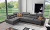 Ecksofa mit Schlaffunktion Bolmso XI graphit linke Seite stilvolles Design Ecksofa Bett mit Schublade und Bettzeug Container