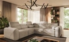 Ecksofa mit Schlaffunktion Cantare III beige links komfortables und stilvolles Ecksofa für das Wohnzimmer zwei Container für Bettzeug