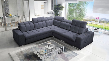 Ecksofa mit Schlaffunktion Luigi III graphit rechts bequemes Ecksofa für das Wohnzimmer perfekt für die tägliche Entspannung