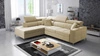Ecksofa mit Schlaffunktion Nausa III beige linksseitig Samt stilvolles bequemes Ecksofa verstellbare Kopfstützen Bettzeug Container