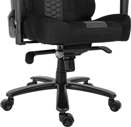 Gaming-Sessel Altimus Pro schwarz komfortabler Sitz aus strapazierfähigem Alcantara verstellbare Armlehnen und Rückenlehne stabiler Rahmen