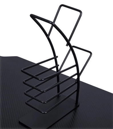 E-Talisman Gaming-Schreibtisch schwarz/blau höhenverstellbare Platte komplett mit Polsterung mit LED-Beleuchtung