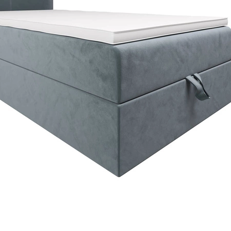 Boxspringbett Arvada 100x200 türkis im modernen skandinavischen Stil mit gepolstertem Kopfteil Bett mit Staukasten
