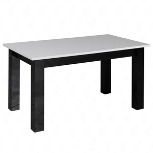 Antonio T24 102 cm Couchtisch weiß glänzend / schwarz glänzend modernes Design Kante des Couchtisches mit Spezialfurnier verarbeitet