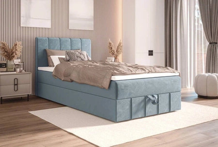 Boxspringbett Casey 120x200 türkis im modernen skandinavischen Stil mit gepolstertem Kopfteil Bett mit Staukasten