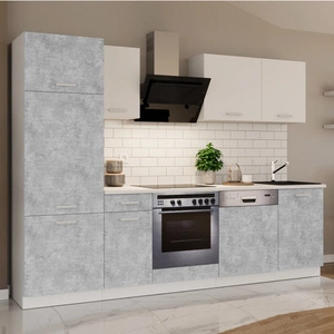 Toni 270 cm weiß / hell Beton Arbeitsplatte Küche Set sieht toll aus in modernen Interieurs