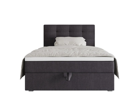 Boxspringbett Flint 100x200 graphit im modernen skandinavischen Stil mit gepolstertem Kopfteil Bett mit Staukasten